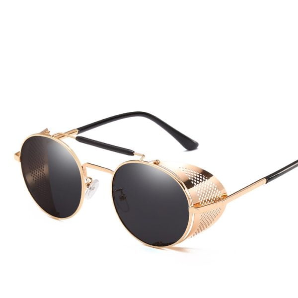 Occhiali Da Sole Polarizzati ROCKNIGHT Steampunk Gotico – Telaio Metallico Tondo – Protezione UV400 – Uomo/Donna