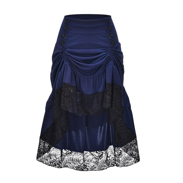 Gonna Lunga Medievale Rinascimentale Donna, Vita Alta Elastica, Stile Vittoriano E Steampunk, Maxi Gonna Con Coulisse