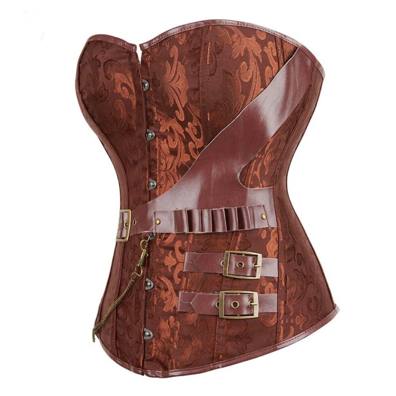 Fulidngzg Corsetto da pirata, da donna, nero, steampunk, taglie forti