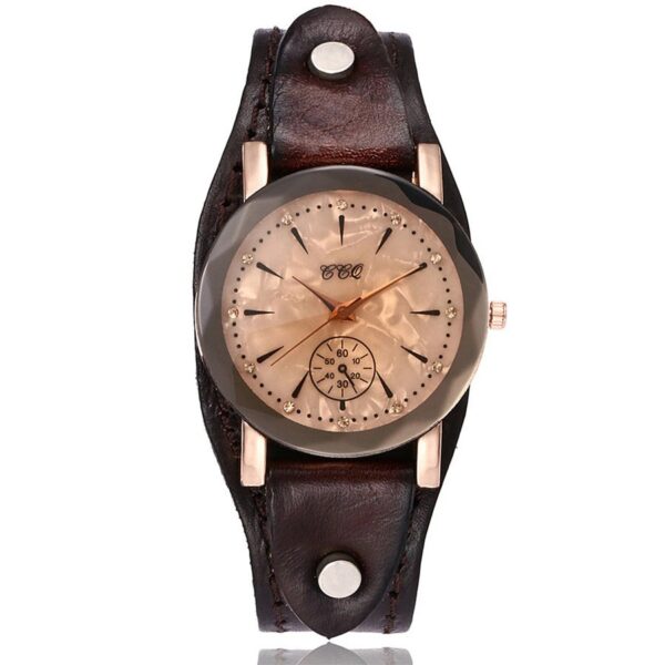 Orologio Meccanico Automatico Steampunk Uomo YNW001 - Cassa Bronzo, Cinturino Pelle, Retrò