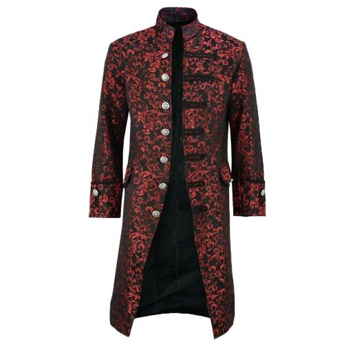 Giacca Uomo Steampunk Vintage Vittoriana – Manica Lunga, Irregolare, Viola – Taglia 4XL – Costume Halloween